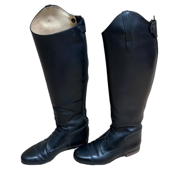 Rectiligne Andover Equestrian Jump Black Tall Riding Boot Made in France Sz 9 - Picture 6 of 17